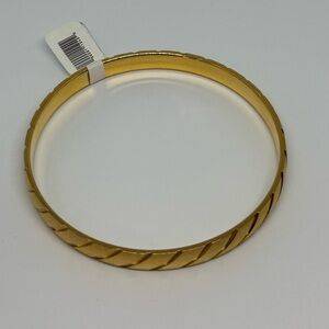 Monet Gold Tone Textured Bangle Bracelet L